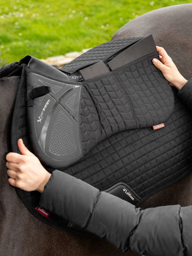 Buy the LeMieux Black ProSorb Plain 3 Pocket Quilted Half Pad | Online for Equine