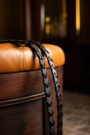 LeMieux Black/Silver Leather Laced Reins| Online For Equine