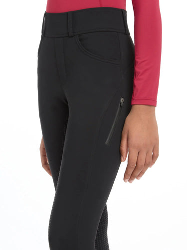 Buy the LeMieux Black Young Rider Ella Winter Breggings | Online for Equine