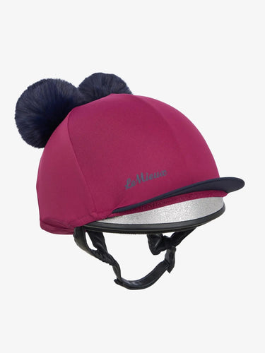 LeMieux Blackberry Mini Double Pom Hat Silk| Online For Equine