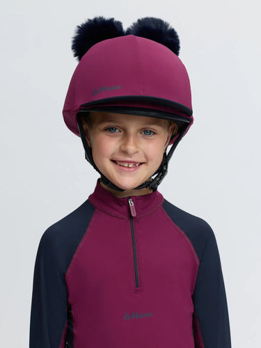 LeMieux Blackberry Mini Double Pom Hat Silk| Online For Equine