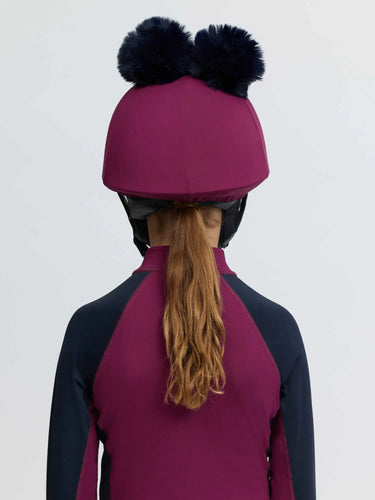 LeMieux Blackberry Mini Double Pom Hat Silk| Online For Equine