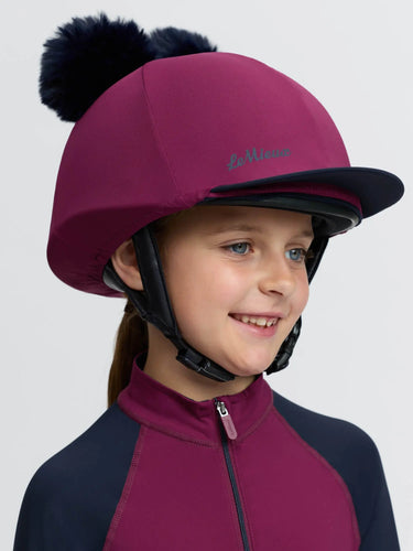 LeMieux Blackberry Mini Double Pom Hat Silk| Online For Equine