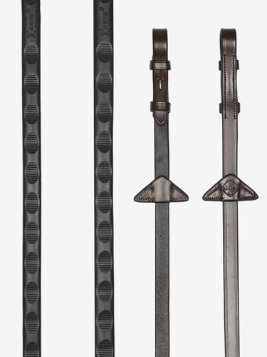 Buy the LeMieux Brown/Brass Magna Grip Rubber Reins | Online for Equine