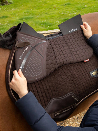 Buy the LeMieux Brown ProSorb Plain 3 Pocket Quilted Half Pad | Online for Equine