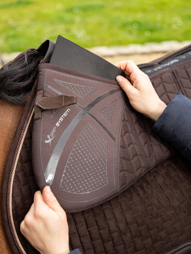 Buy the LeMieux Brown ProSorb Plain 3 Pocket Quilted Half Pad | Online for Equine