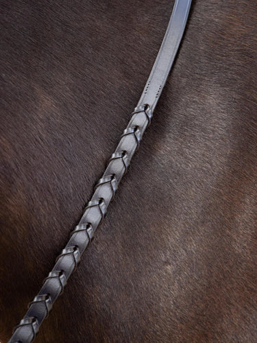 Buy LeMieux Brown/Silver Leather Laced Reins| Online for Equine