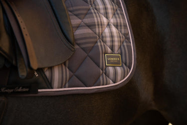 LeMieux Cocoa Heritage Check Dressage Square Cocoa| Online For Equine
