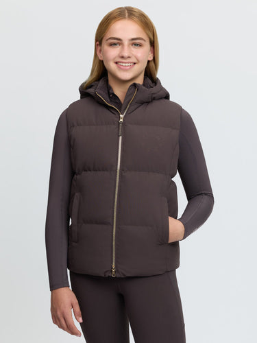 LeMieux Cocoa Young Rider Joey Hooded Gilet Cocoa| Online For Equine
