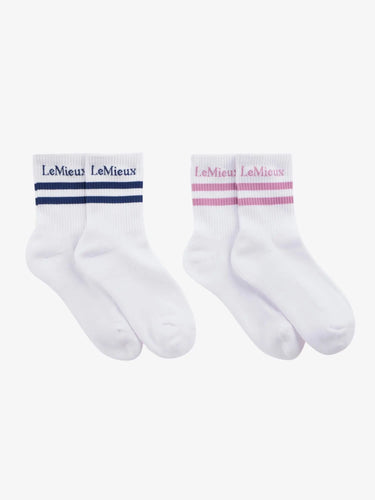 LeMieux Crew Socks 2 Pack Shadow/Fondant| Online For Equine
