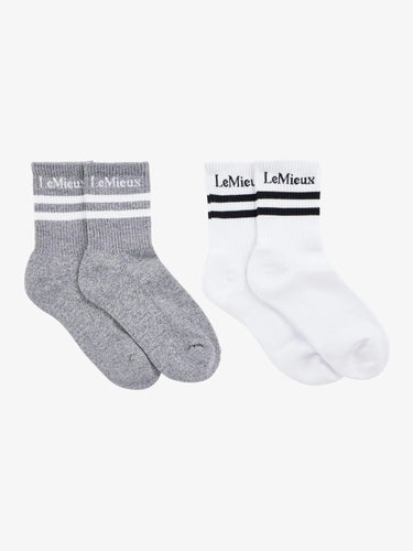 LeMieux Crew Socks 2 Pack White| Online For Equine