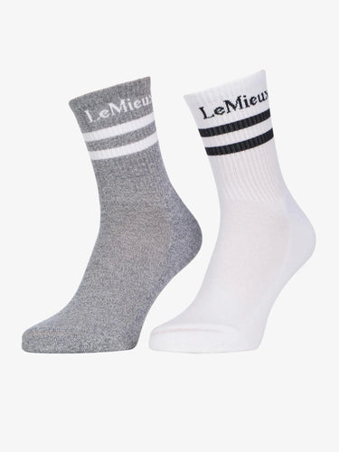 LeMieux Crew Socks 2 Pack White| Online For Equine