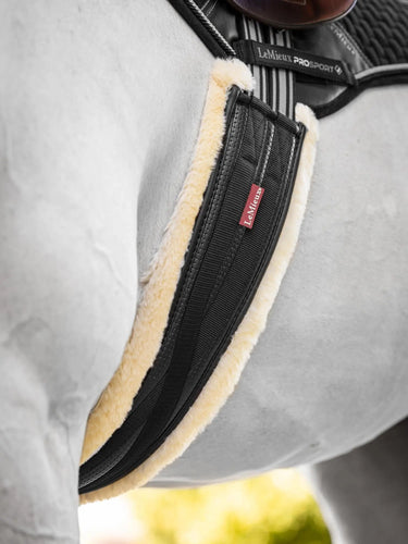 LeMieux Fleece Lined Anatomic Girth Black/Natural| Online For Equine