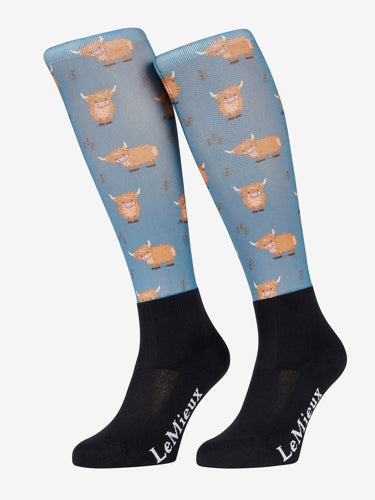 LeMieux Footsie Socks Highland Cow/Aloe| Online For Equine
