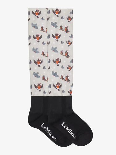 LeMieux Footsie Socks Xmas Robins Almond| Online For Equine
