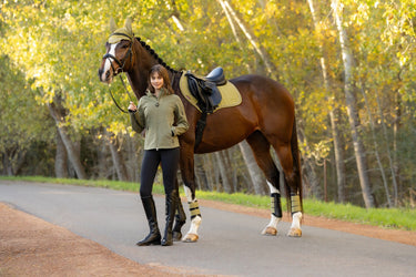 LeMieux Gooseberry Suede Close Contact Square Gooseberry| Online For Equine