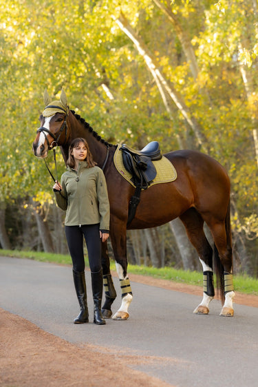LeMieux Gooseberry Suede Close Contact Square Gooseberry| Online For Equine