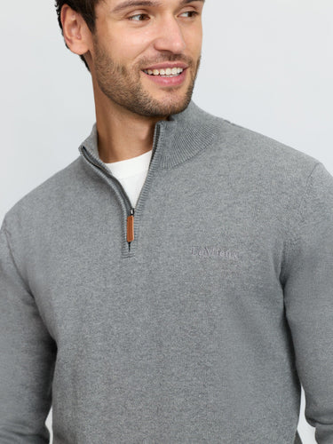 LeMieux Grey Mens Quarter Zip Knit Grey| Online For Equine