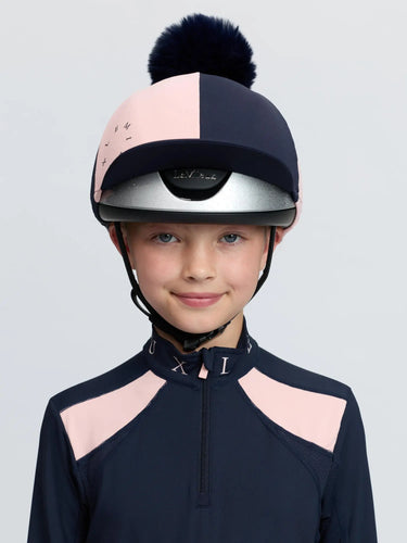 LeMieux Harlequin Hat Silk Navy/Petal| Online For Equine