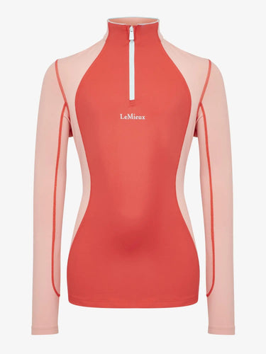 LeMieux Harlow Young Rider Long Sleeve Base Layer Coral Crush - 5-6 Years| Online For Equine