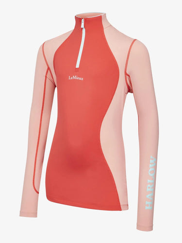 LeMieux Harlow Young Rider Long Sleeve Base Layer Coral Crush - 5-6 Years| Online For Equine