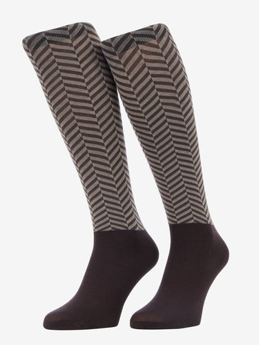 LeMieux Heritage Footsie Socks Herringbone Cocoa| Online For Equine