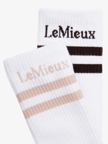 LeMieux High Crew Socks 2 Pack White| Online For Equine