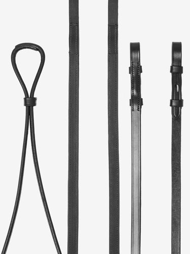 LeMieux Hunter Half Lined Curb Rein Black/Silver| Online For Equine