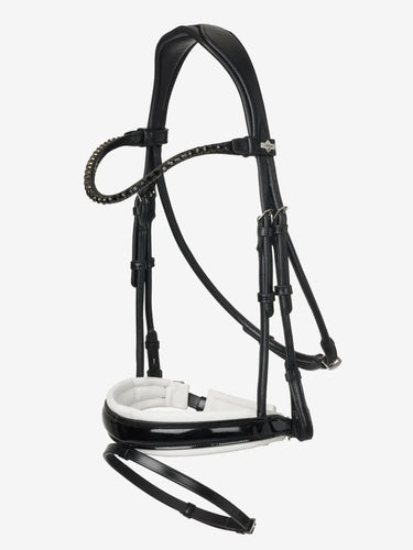 LeMieux Kudos Patent Dressage Bridle Black/White| Online For Equine
