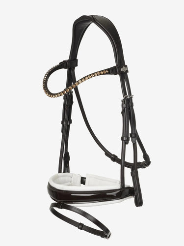 LeMieux Kudos Patent Dressage Bridle Brown/White| Online For Equine