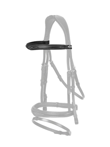 LeMieux Kudos Stitched Shaped Browband Black/ Silver| Online For Equine