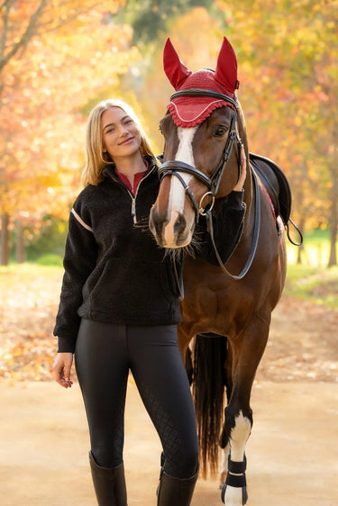 LeMieux Ladies Black Avery Teddy Quarter Zip Fleece Black| Online For Equine