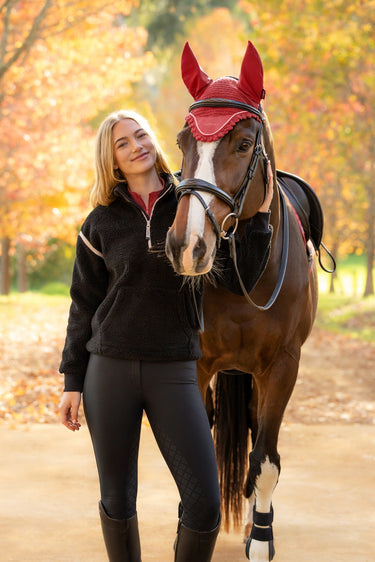 LeMieux Ladies Black Avery Teddy Quarter Zip Fleece Black| Online For Equine