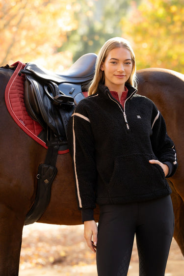 LeMieux Ladies Black Avery Teddy Quarter Zip Fleece Black| Online For Equine