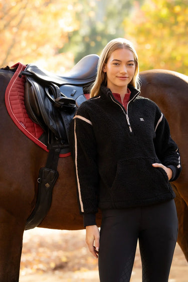 LeMieux Ladies Black Avery Teddy Quarter Zip Fleece Black| Online For Equine