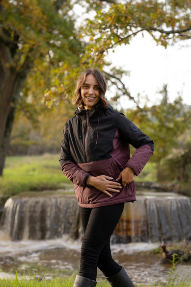 LeMieux Ladies Black/Bramble Phoebe Half Zip Waterproof Anorak Black/Bramble| Online For Equine