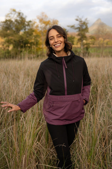 LeMieux Ladies Black/Bramble Phoebe Half Zip Waterproof Anorak Black/Bramble| Online For Equine
