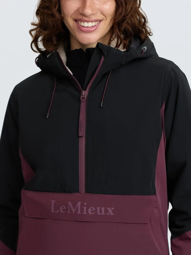 LeMieux Ladies Black/Bramble Phoebe Half Zip Waterproof Anorak Black/Bramble| Online For Equine