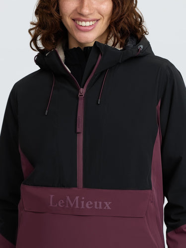 LeMieux Ladies Black/Bramble Phoebe Half Zip Waterproof Anorak Black/Bramble| Online For Equine