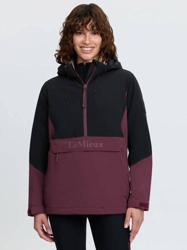 LeMieux Ladies Black/Bramble Phoebe Half Zip Waterproof Anorak Black/Bramble| Online For Equine