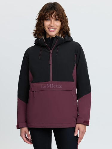 LeMieux Ladies Black/Bramble Phoebe Half Zip Waterproof Anorak Black/Bramble| Online For Equine