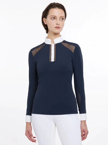 LeMieux Ladies Camille Long Sleeve Show Shirt Navy
