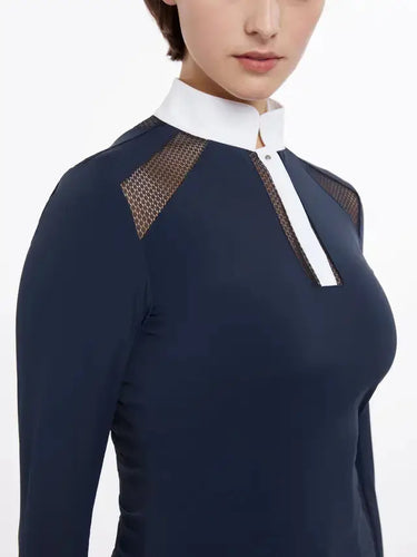LeMieux Ladies Camille Long Sleeve Show Shirt Navy