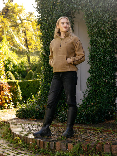 LeMieux Ladies Caramel Avery Teddy Quarter Zip Fleece Caramel| Online For Equine