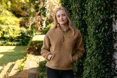 LeMieux Ladies Caramel Avery Teddy Quarter Zip Fleece Caramel| Online For Equine