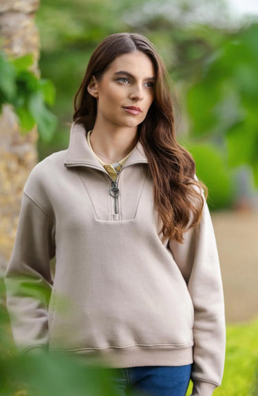 Buy LeMieux Ladies Keira Quarter Neck Sweat Almond | Online for Equine