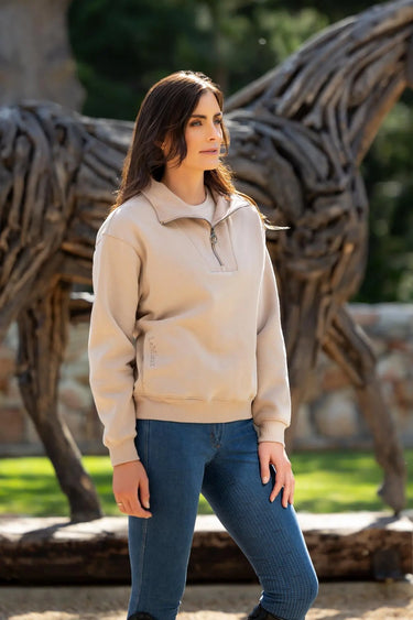 Buy LeMieux Ladies Keira Quarter Neck Sweat Almond | Online for Equine