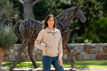 Buy LeMieux Ladies Keira Quarter Neck Sweat Almond | Online for Equine