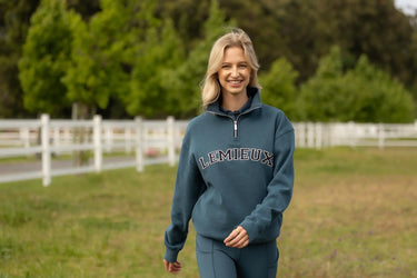 LeMieux Ladies Kelsie Quarter Neck Sweat Jungle| Online For Equine