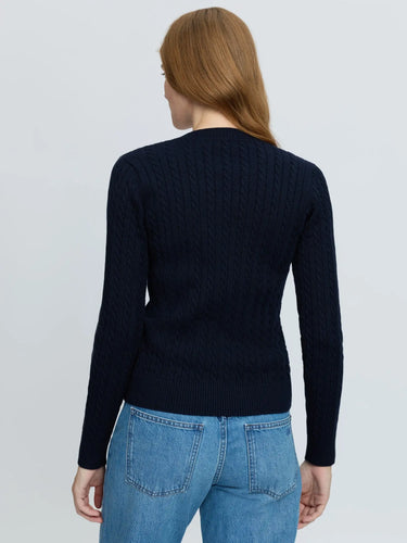 LeMieux Ladies Navy Carla Cable V-Neck Knit Jumper Navy| Online For Equine